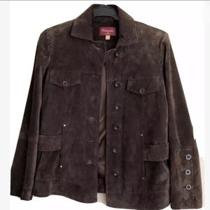 Blue Illusion Suede Leather Coat 